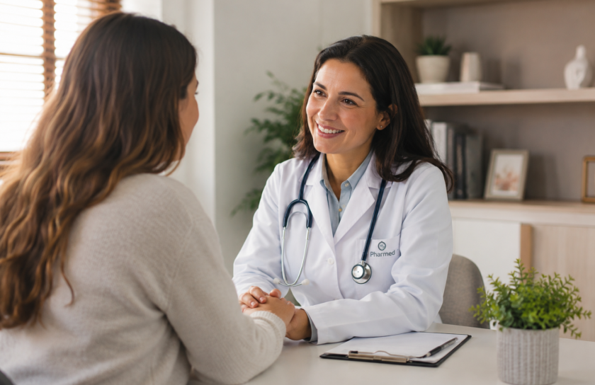 Paciente em tratamento com Lenalidomida acompanhado por uma médica especializada